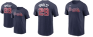 Nike Men's John Smoltz Navy Atlanta Braves Cooperstown Collection Name Number T-shirt
